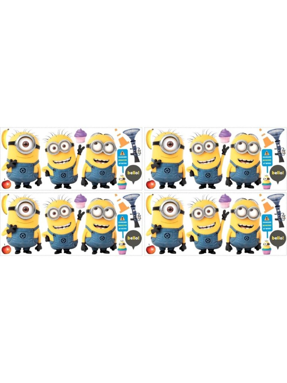 Giant Yellow Minions Wall Decals - 12"x48.5" - Fun Home Decor, 11 Pieces